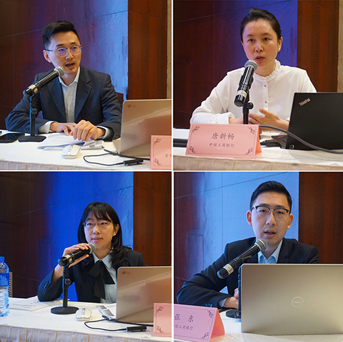 专家授课（左上：普华永道中天会计师事务所审计金融业市场主管合伙人姜昆；右上：中国工商银行运营管理部经理唐新畅；左下：浦发银行运营管理部专员郝佳；右下：中国工商银行投资银行部经理张东）.jpg